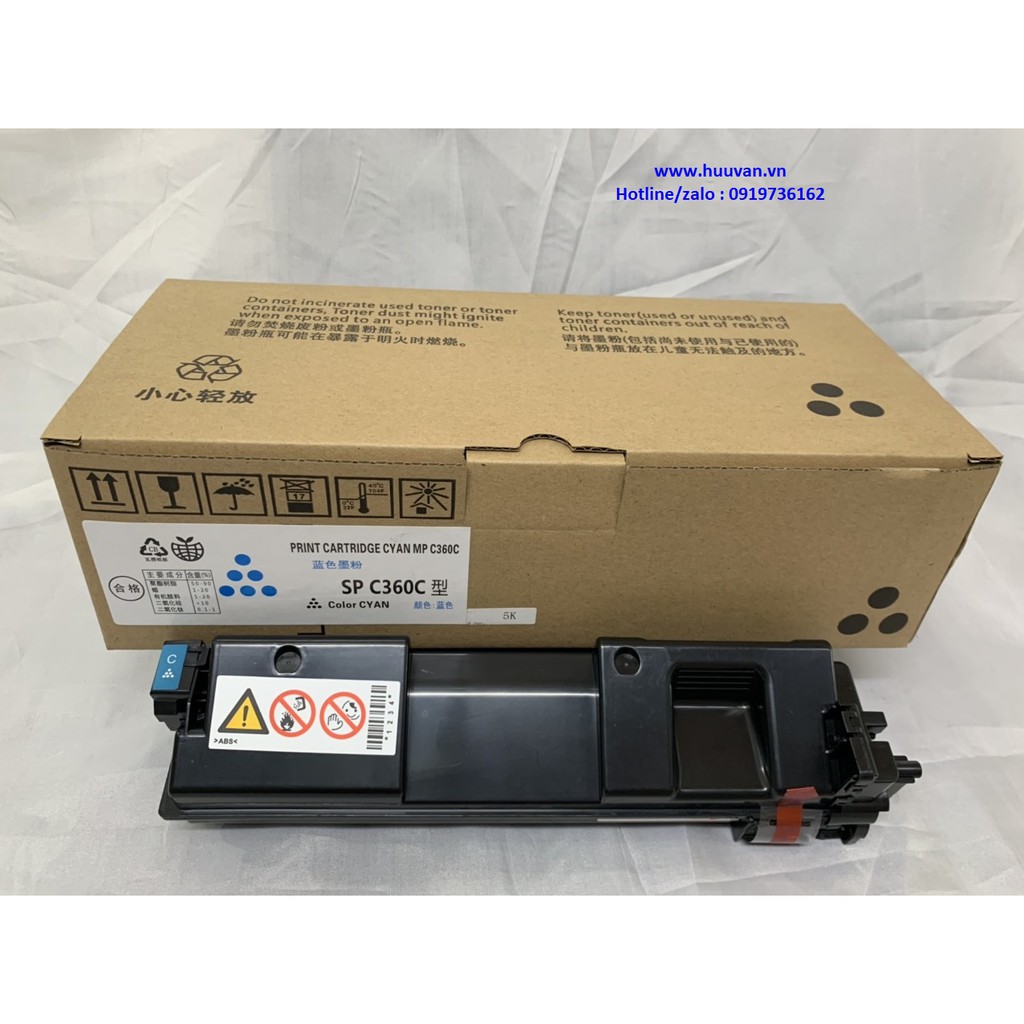 Hộp mực Ricoh SP C360 màu xanh dùng cho máy in Ricoh Aficio SP C360, C360dn, C360dnw / SP C360, 360SFNw, 360SNw,