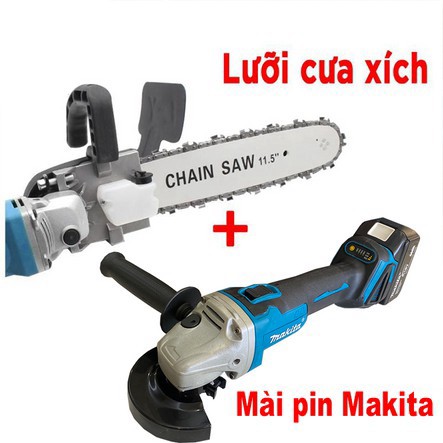 [Free ship] MUA 1 ĐƯỢC 2 – MUA MÁY MÀI PIN MAKTIA 118V TẶNG NGAY LƯỠI CƯA XÍCH GẮN MÁY MÀI CHAIN SAW – BIẾN MÁY MÀI THÀN