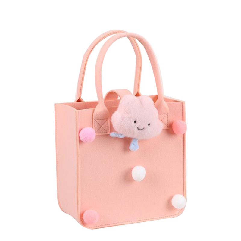 Túi Xách Tote Bằng Vải Nỉ Sức Chứa Lớn Có Tay Cầm Dễ Thương Có Thể Tái Sử Dụng DIY