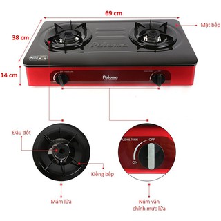 Bếp ga đôi paloma pa-v71, v72er tiết kiệm ga, cảm ứng tự động ngắt khi tắt lửa - hàng chính hãng
