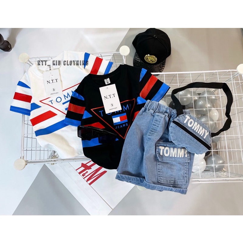 Bộ Tom my 3 chi tiết KÈM TÚI đeo sành điệu cho bé trai - BT3CT