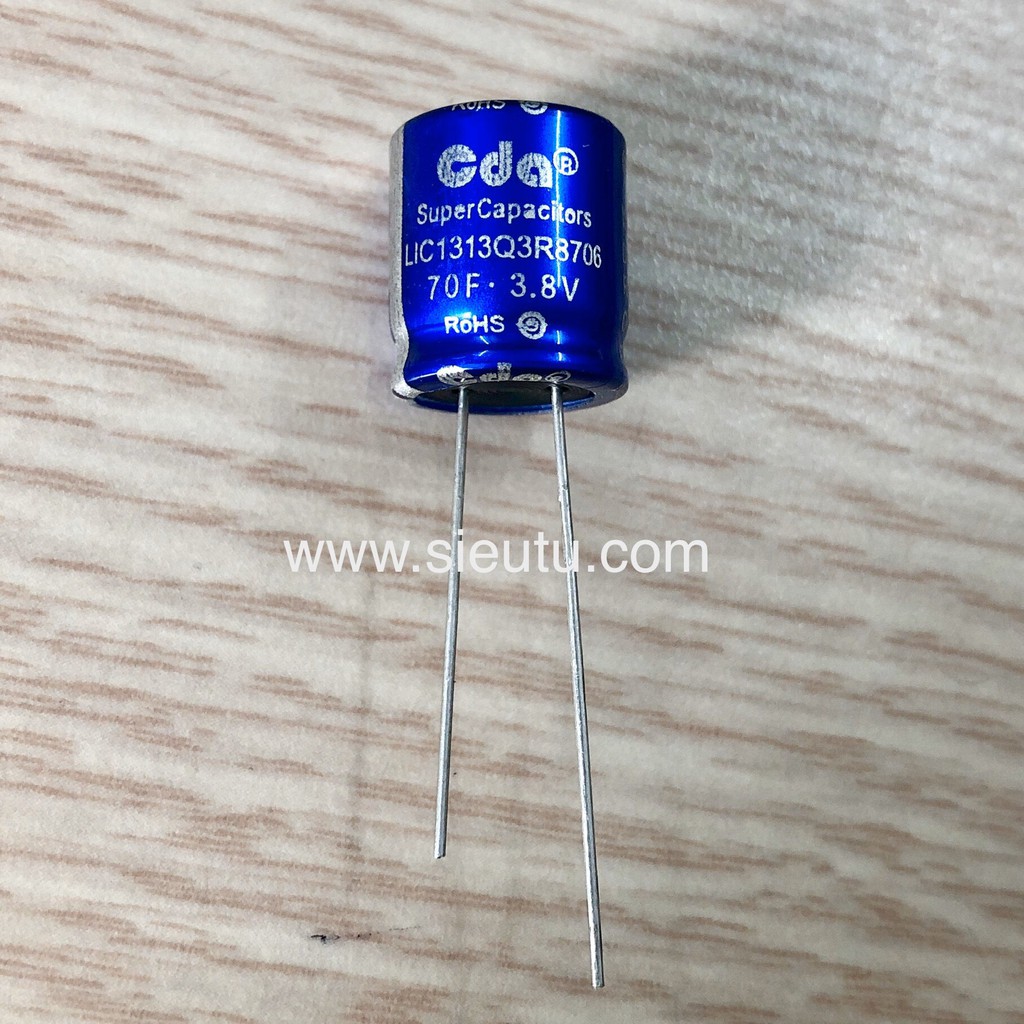 Siêu tụ điện 3.8V 70F dung lượng 30mAh thay thế pin lưu trữ