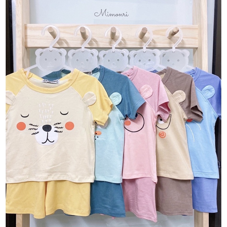 Bộ cộc thun lạnh hình thú Mimonri bé trai/bé gái
