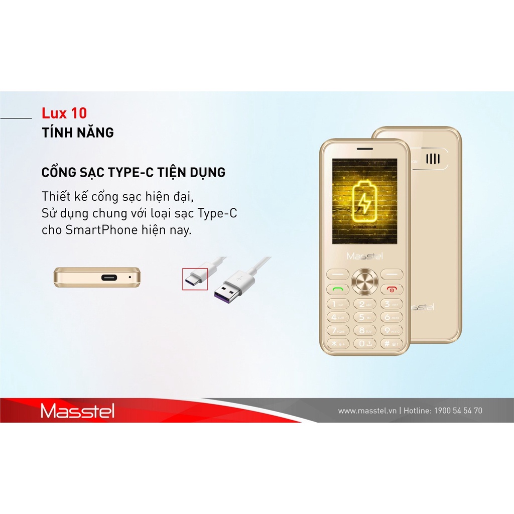 Điện thoại Masstel LUX 10 4G- Hàng Chính Hãng - Bảo Hành Toàn Quốc