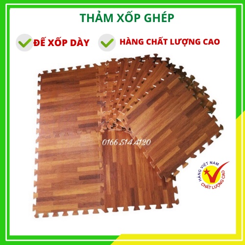 Thảm xốp lót sàn vân gỗ Âu Lạc cho bé ghép miếng chống trơn trượt 42x42cm (tấm lẻ)