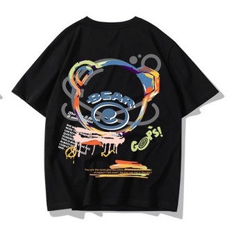 Áo thun nam nữ tay lỡ SAM CLO form rộng Unisex, mặc cặp, nhóm GẤU BEAR 80% cotton