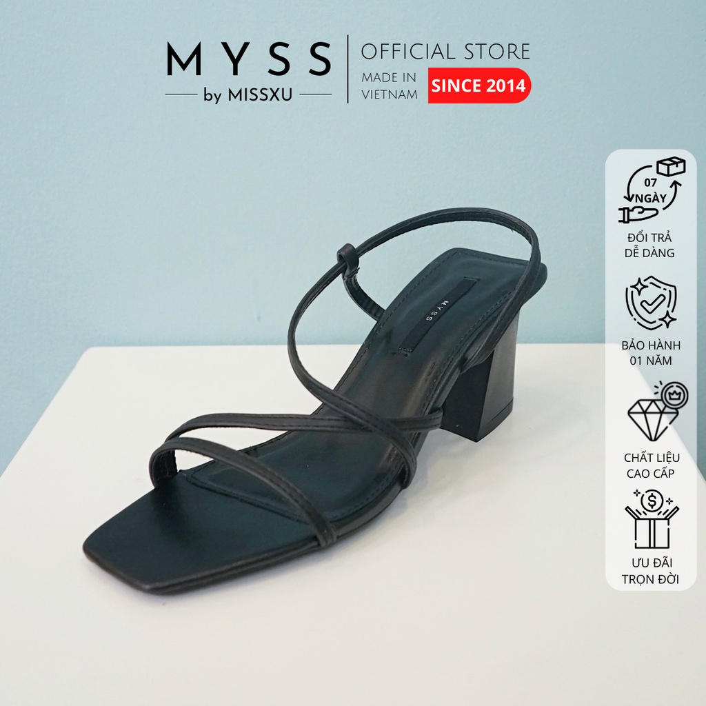 Giày sandal nữ quai ngang phối chéo 5cm thời trang MYSS - SD92