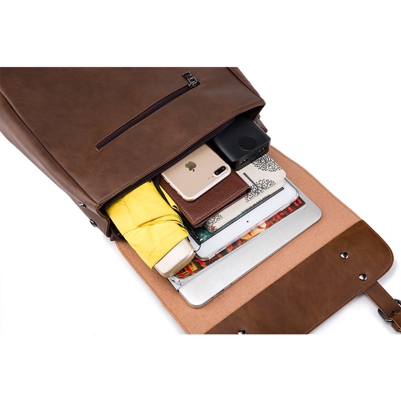 Balo Da - Balo Da Nam Nữ Unisex Hàn Quốc Vừa Laptop 14 Inch Holmes