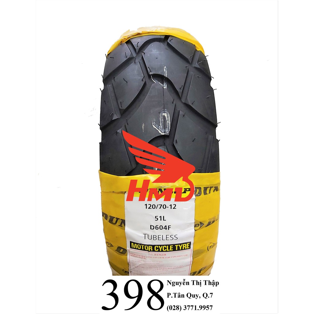 Lốp/vỏ xe 120/70-12 D604 TL Dunlop dành cho xe MSX, GTS, LX, Epicuro, ...