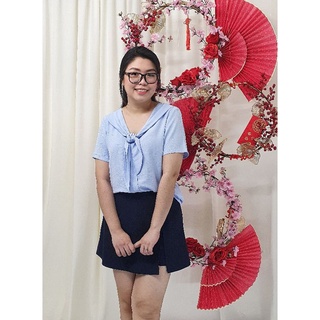 Bigsize công sở - Áo Cổ Thủy Thủ Xanh
