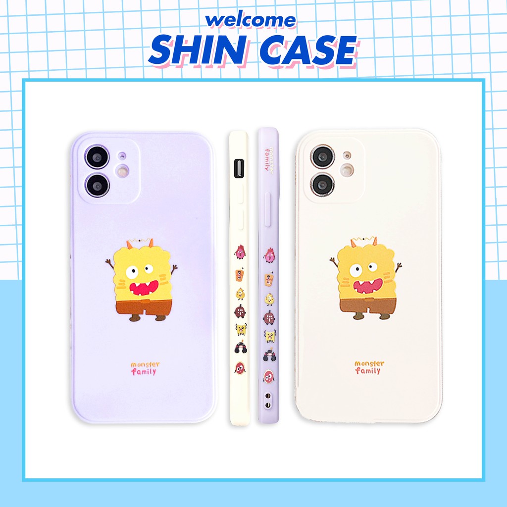 Ốp lưng iphone Monster Family cạnh vuông in hình viền 5/6/6plus/6s/6splus/7/7plus/8/8plus/x/xs/11/12/pro/max/plus/promax