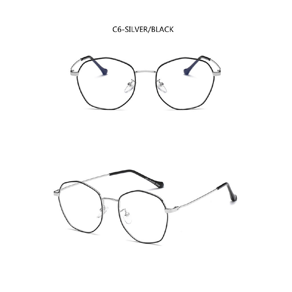 Kính mắt kim loại hình đa giác thời trang retro