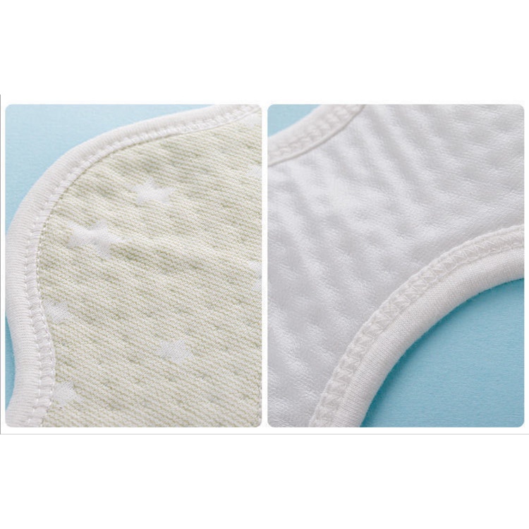Yếm ăn Cotton hai lớp mềm mại chống thấm nước dành cho bé sơ sinh