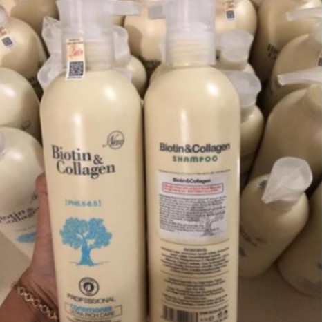 [Chính Hãng]BỘ DẦU GỘI XẢ BIOTIN COLLAGEN NEW SIÊU MỀM MƯỢT PHỤC HỒI TÓC(màu trắng) Ý (500ml -1000ml x 2chai | BigBuy360 - bigbuy360.vn