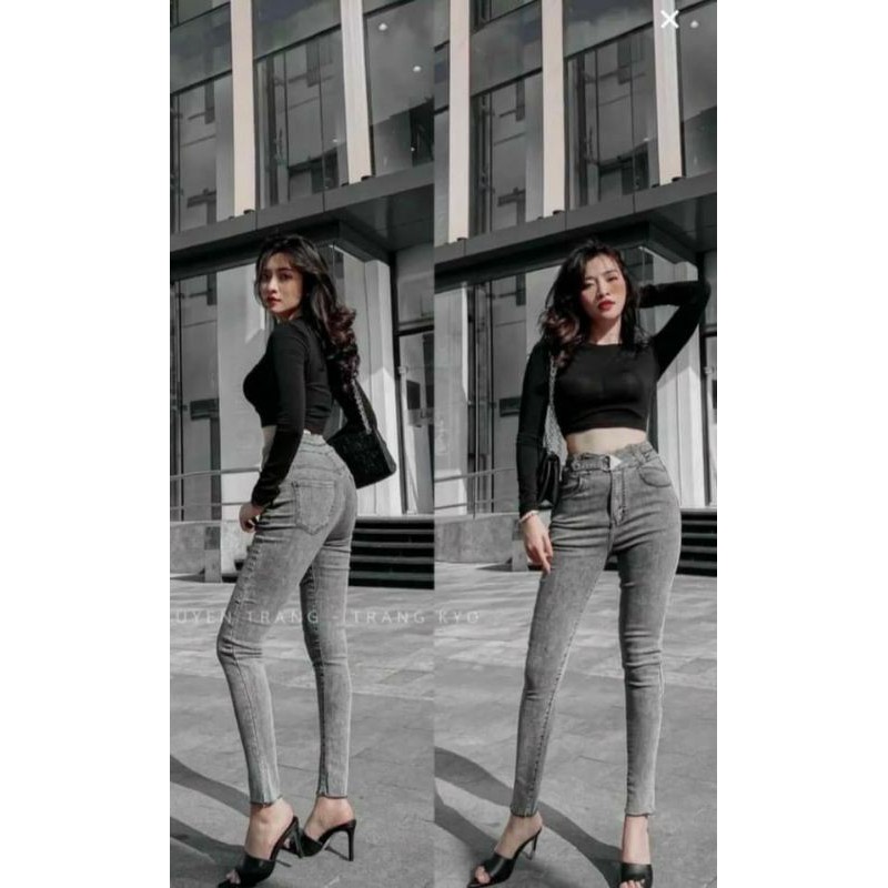 Quần jeans bò đai sắt dáng ôm nhiều màu sắc | BigBuy360 - bigbuy360.vn