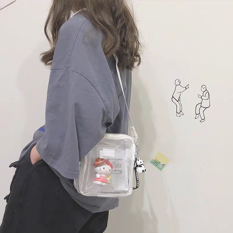 Túi Đeo Chéo Trong Suốt MINIBAG TIME:2020 Unisex (Đen/Trắng)