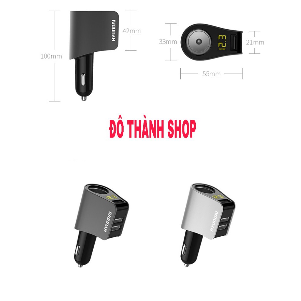 CỐC SẠC OTO 1 NGUỒN 3USB HYUNDAI HY-10 1 ĐỔI 1 TRONG 7 NGÀY