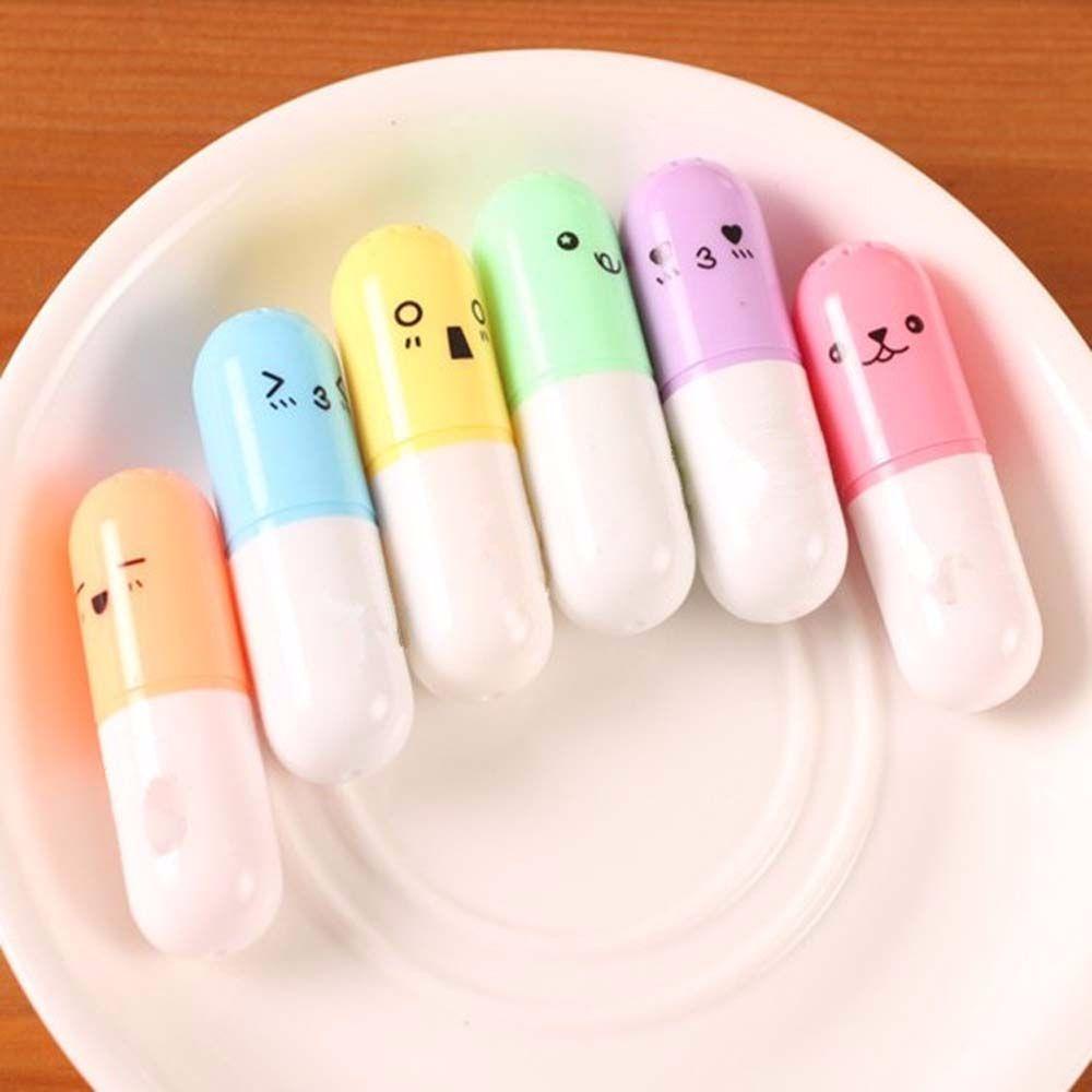Set 6 Bút Dạ Quang Hình Viên Thuốc Đáng Yêu