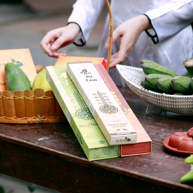 Nhang Hương Bài Bồ Đề Tâm Cao Cấp Cháy Lâu Xua Đuổi Tà Khí Xông Phòng Tốt Hộp 50 Nén Dài
