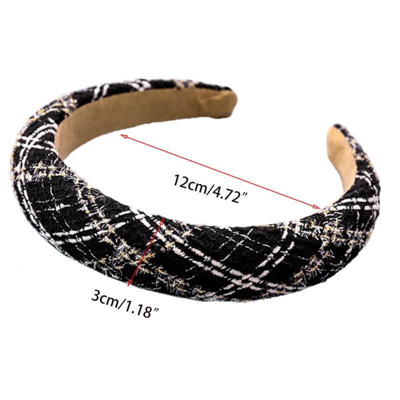 Băng Đô Cài Tóc Nhỏ Kẻ Sọc Caro Trắng Đen Cổ Điển Phong Cách Hàn Quốc Cho Nữ