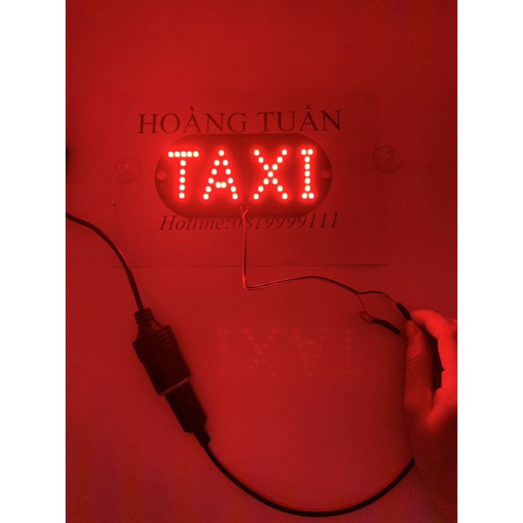 Bảng đèn led chữ TAXI gắn xe hơi ô tô điện 12v DÂY CHỜkèm tẩu ĐỰC đấu nối tiện dụng