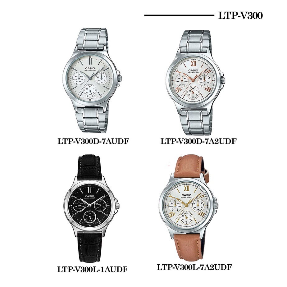 Đồng hồ Casio Nữ LTP-V300 chính hãng Anh Khuê - Bảo hành 1 năm - Pin trọn đời