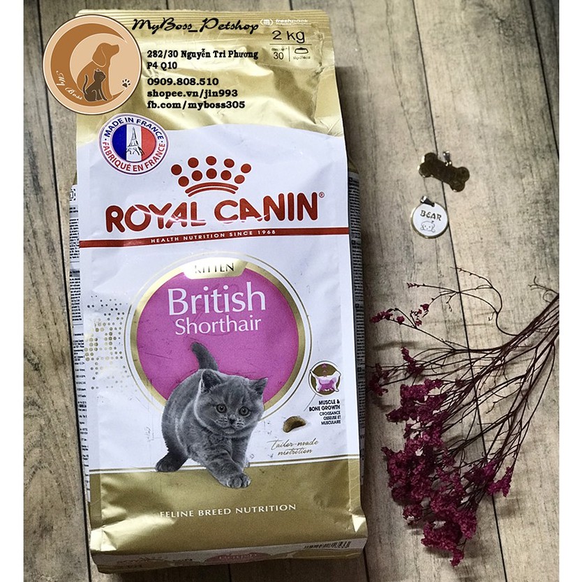 (chính hãng)ROYAL CANIN British Shorthair Kitten 400g 2kg - thức ăn hạt cho mèo anh lông ngắn dưới 1 năm tuổi