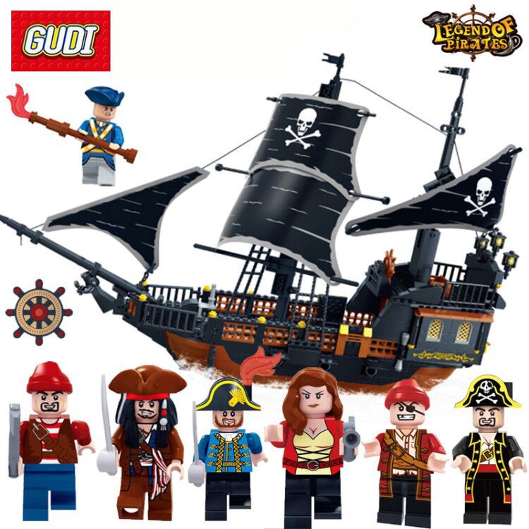 (có sẵn) đồ chơi Movie Gudi 9115 Tàu Ngọc Trai Đen Black Pearl Pirates Caribbean Black Pearl Ghost Ship