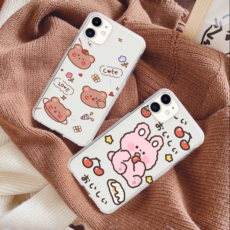 Ốp lưng hình thỏ love gấu dễ thương viền trong chống ố 5/5s/6/6plus/6s/6splus/7/7plus/8/8plus/x/xs/11/12/pro/max