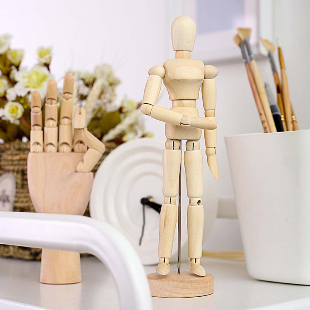 Mô hình người đàn ông bằng gỗ 4.5 / 5.5 / 8 inch độc đáo dùng trang trí nhà cửa/bàn học