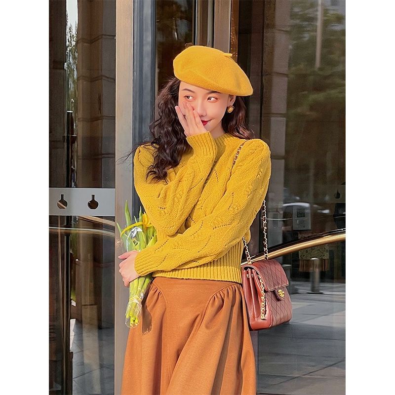 Áo sweater Dệt Kim Khoét Lỗ Thời Trang Hàn Quốc Cho Nữ