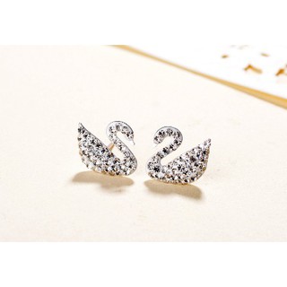 Bông tai titan thiên nga trắng TT3117 - Cam kết không đen