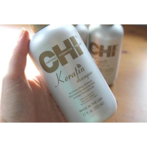 Chính Hãng - Cặp Dầu Gội, Dầu Xả CHI Keratin Reconstructing 355ml X 2 Phục Hồi Tóc Hư Tổn Khô Xơ Chẻ Ngọn