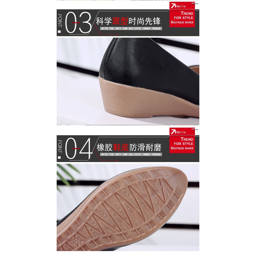 Spring Korean Version Of The Shallow Mouth Flat Bottom Slope With Single Shoes Mother Grandma Shoes Small Leather Shoes