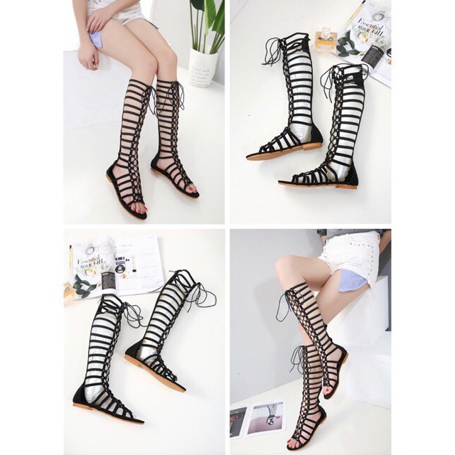 Giày sandals chiến binh la mã cột dây