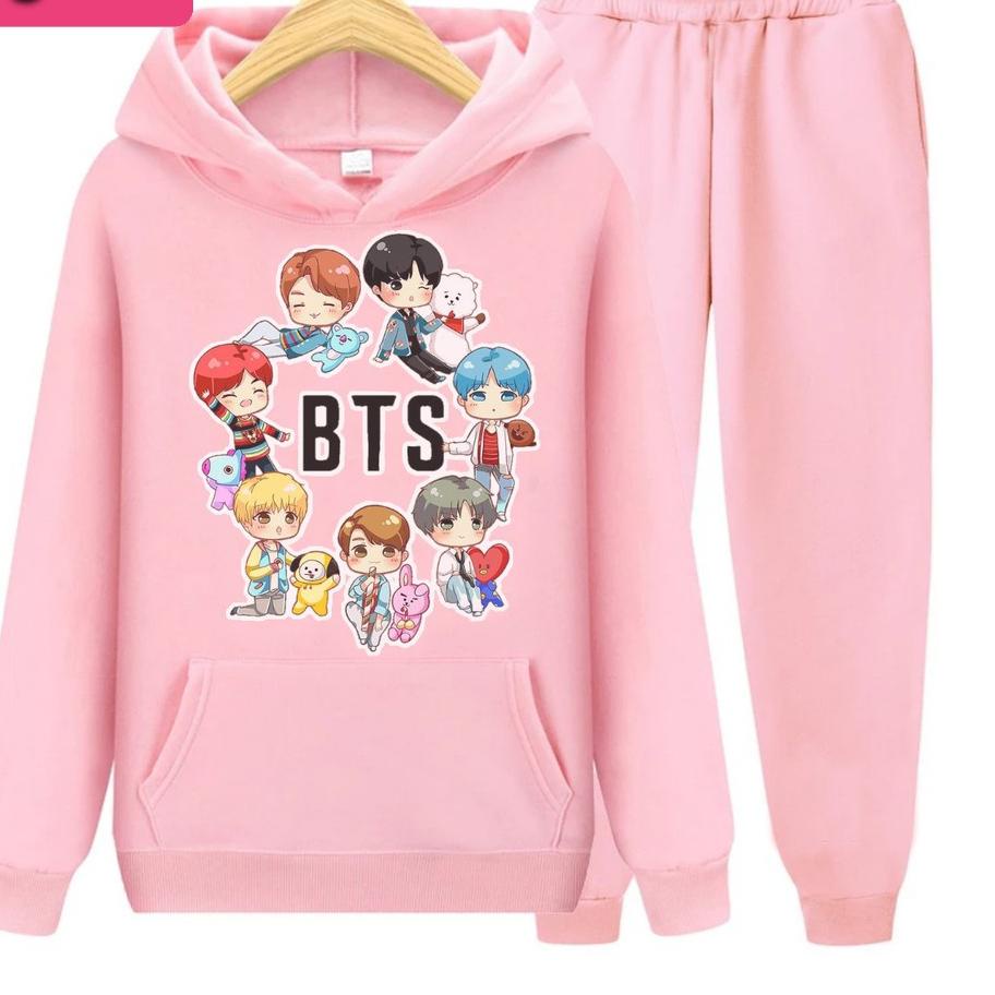 Set Áo Hoodie Và Quần Dài Phong Cách Hàn Quốc Cho Bé (5-7 Tuổi) M (8-10 Tuổi) XL (13-15 Tuổi)