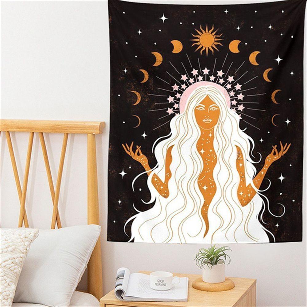 Thảm Treo Tường Họa Tiết Mặt Trăng Trang Trí Phòng Ngủ Phong Cách Bohemian