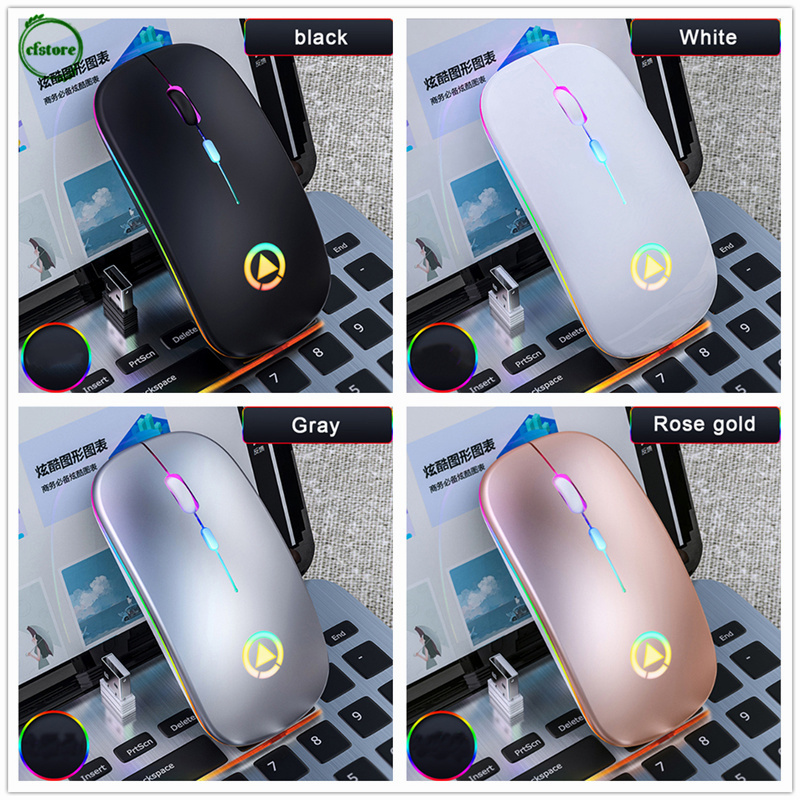 CF RGB Rechargeable Wireless Mouse USB Silent Mouse Gaming Mouse For PC Laptop