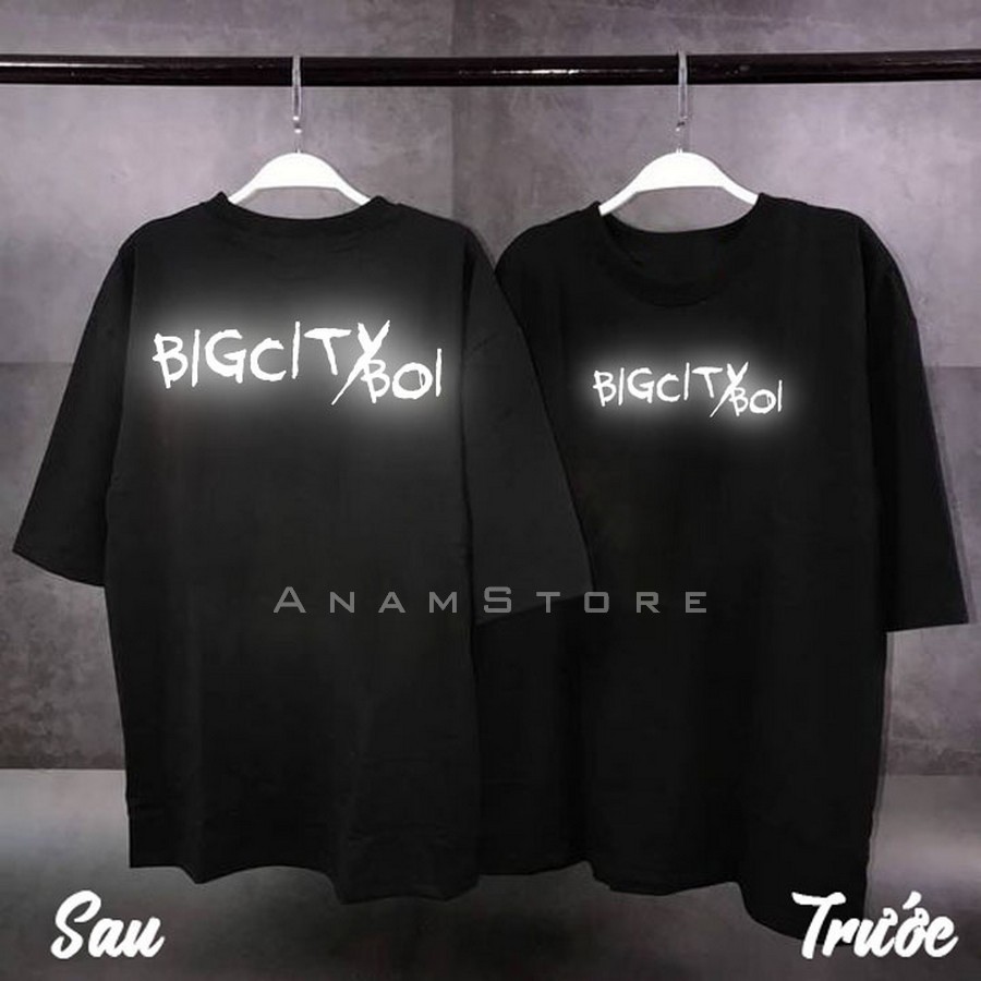 Áo thun phản quang tay lỡ nam nữ bigcityboiz