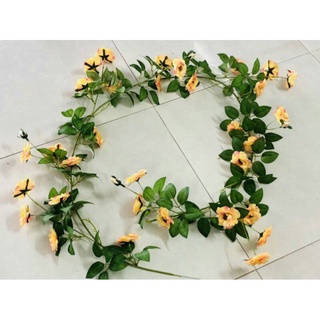 Dây hồng trà dài 2m/ hoa lụa trang trí