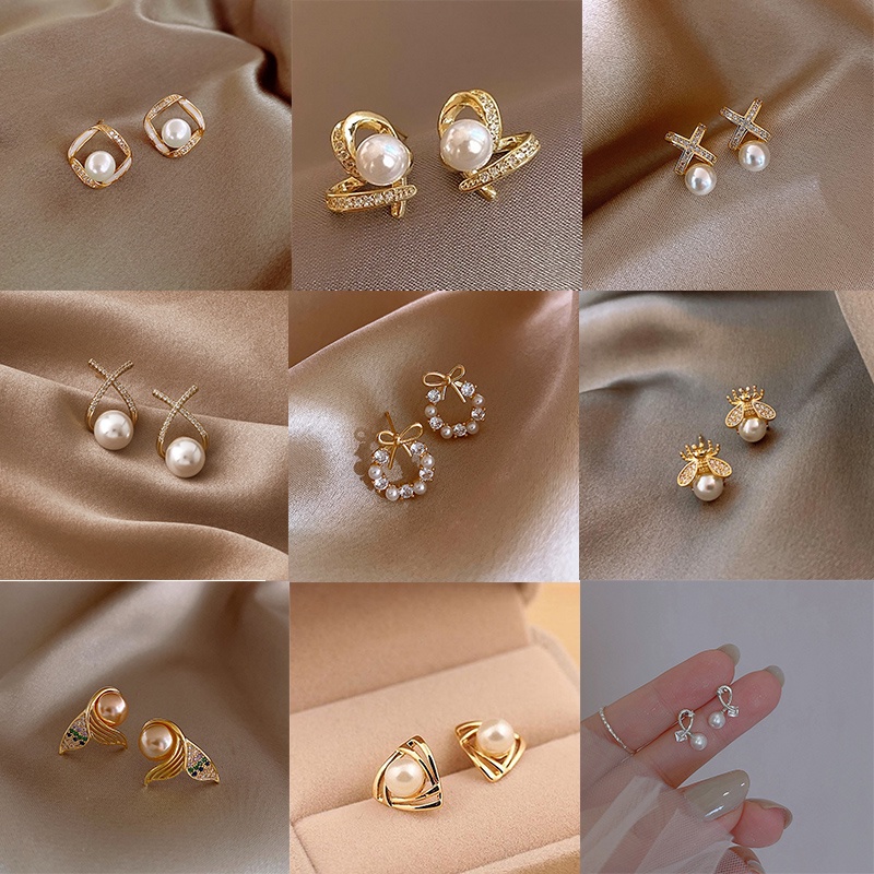 Bông Tai Ngọc Trai Giả Bằng Kim Loại Thời Trang Cho Nữ dreamdiary