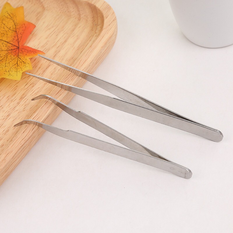 Bộ 2 nhíp nối mi bằng thép không gỉ chuyên dụng