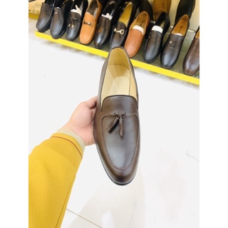 Giày lười da nam nâu cao cấp