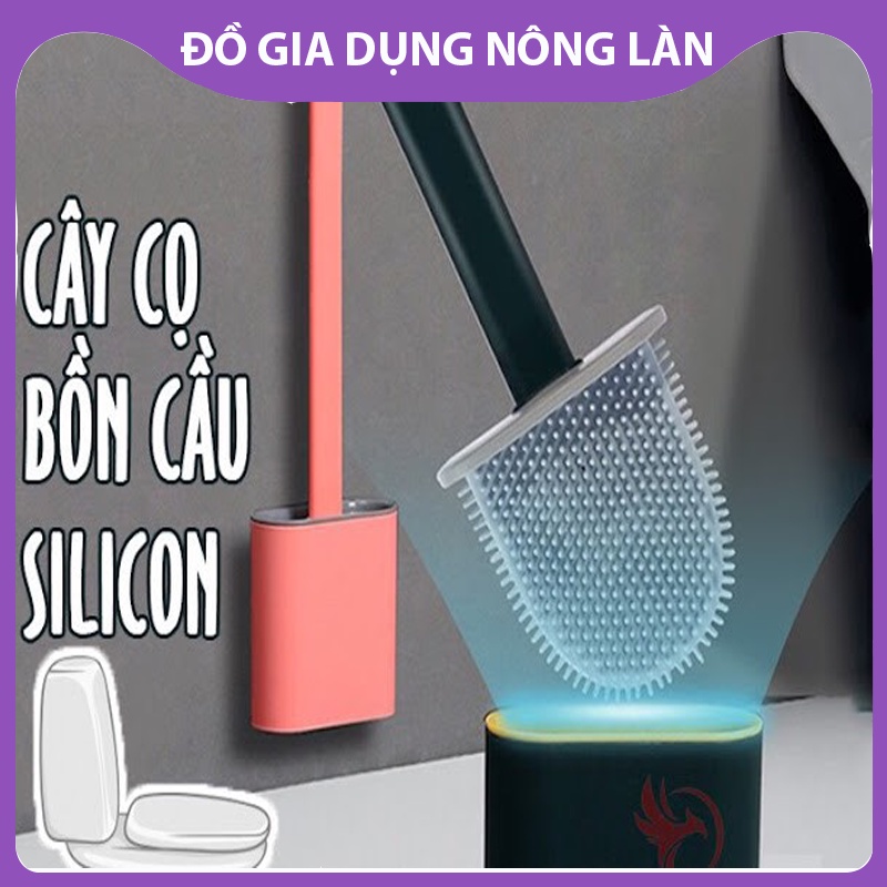 Cọ toilet silicon NL Shop cây cọ bồn câu thông minh có ống đựng dán tường