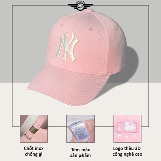 Mũ lưỡi trai NY hồng logo trắng cá tính dành cho cả nam và nữ full hộp để làm quà tặng