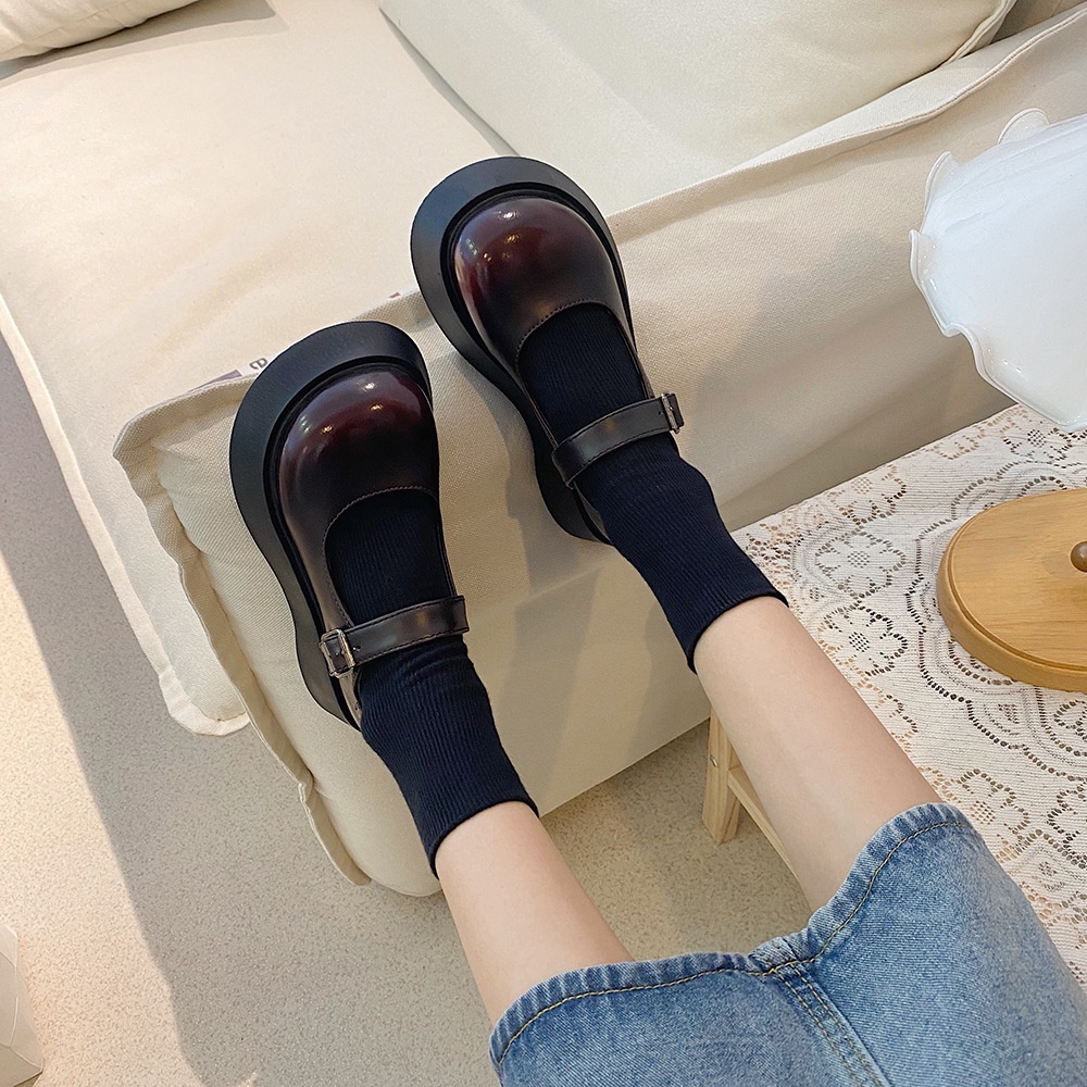Giày Đế Dày Phong Cách Anh Quốc Cổ Điển Dễ Phối Đồ Cho Nữ