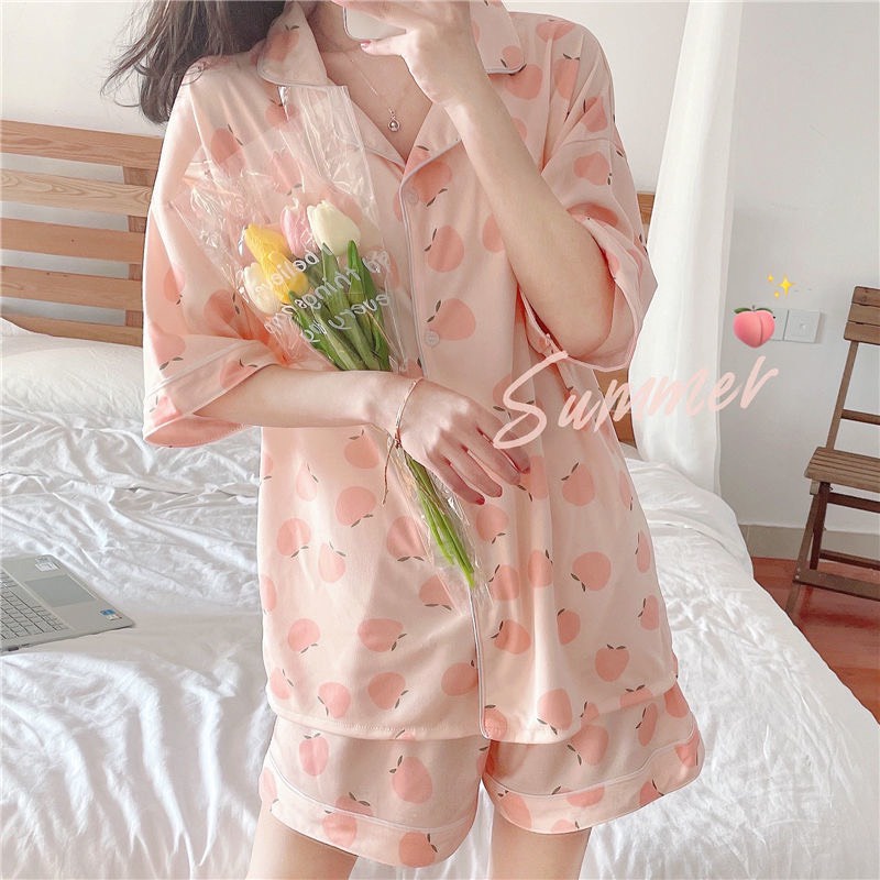 Đồ bộ ngủ mặc nhà tay ngắn SWEETIES họa tiết dễ thương FREESIZE