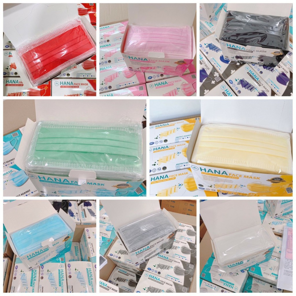 Khẩu trang y tế 4 lớp 5 bịch mỗi bịch 10 cái Hana chính hãng hàng công ty | BigBuy360 - bigbuy360.vn