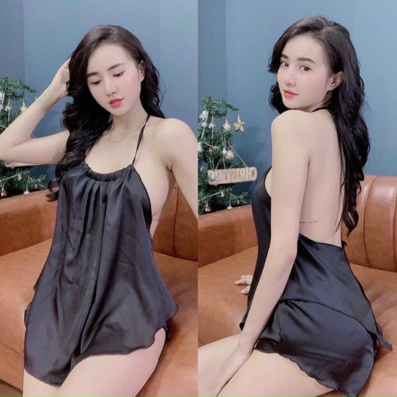 Set bộ lụa yếm dập ly bộ ngủ mặc nhà sexy gợi cảm CARY