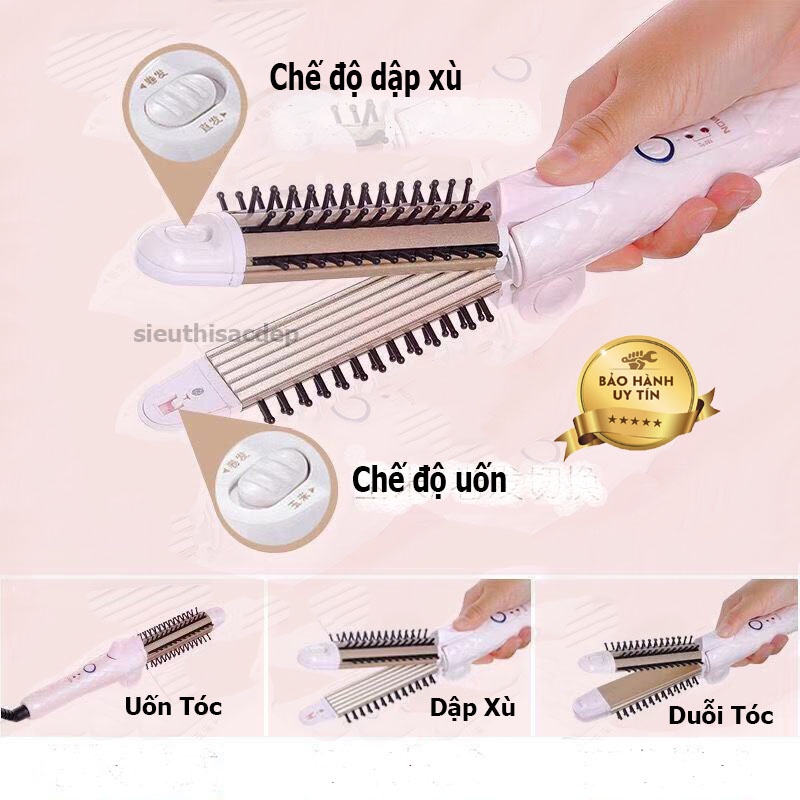 Máy Làm Tóc - Máy Uốn/Duỗi/Dập Xù Tóc Đa Năng 3 Trong 1